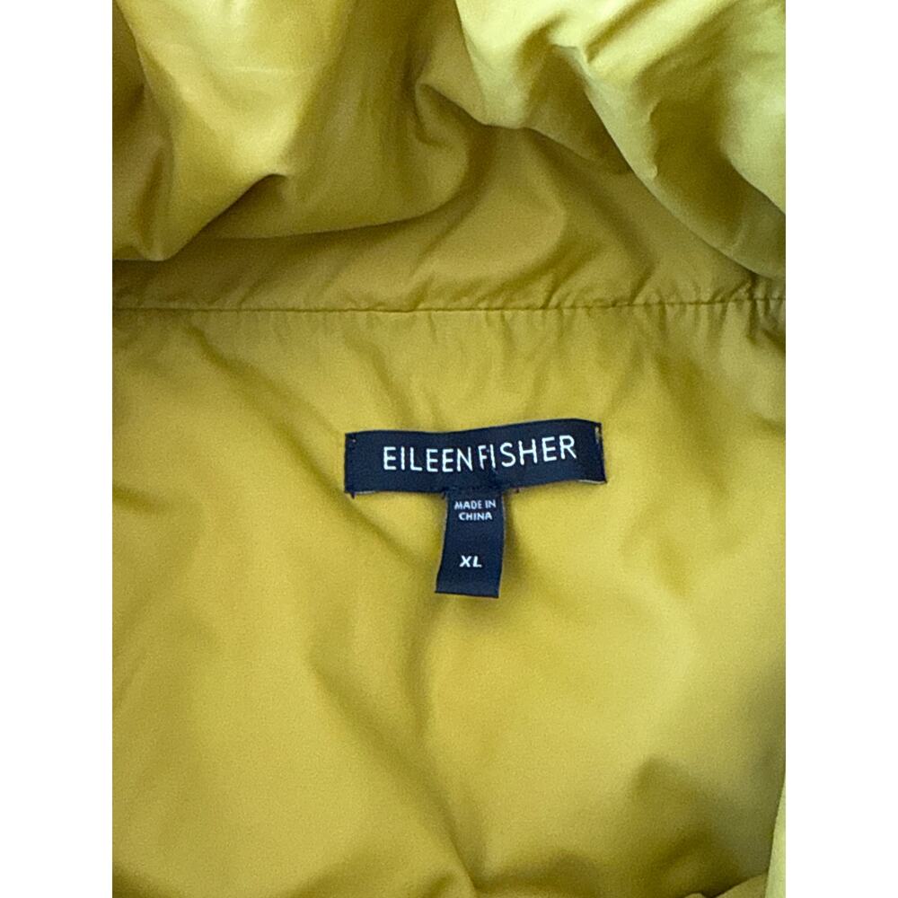 EILEEN FISHER Goose Down Puffer Vest Stand Collar Snap Front Size XL - Picture 6 of 8
